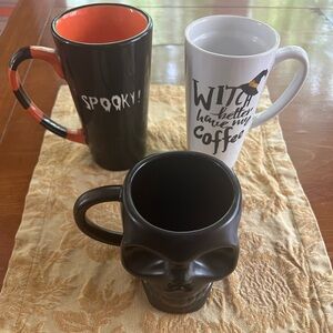 3 Halloween Mug Bundle-Spooky, Witch, Skull